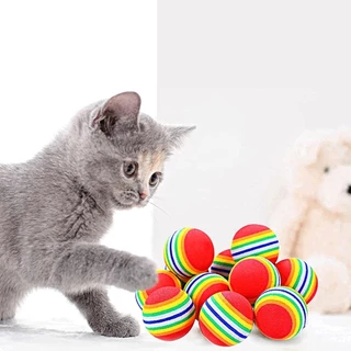 PETStar1 ของเล่นสัตว์เลี้ยงลูกสุนัขลูกแมวของเล่นลูกแมว Rainbow Chew Interactive Ball