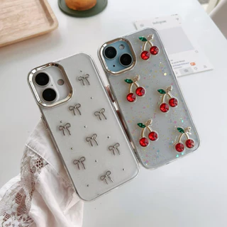 เคสลาย เชอรี่ โบว์ CASE สำหรับ iphone16 i11 promax 12 promax 13 promax 14plus 14 promax 15 promax 16promax 16plus ไอโฟน