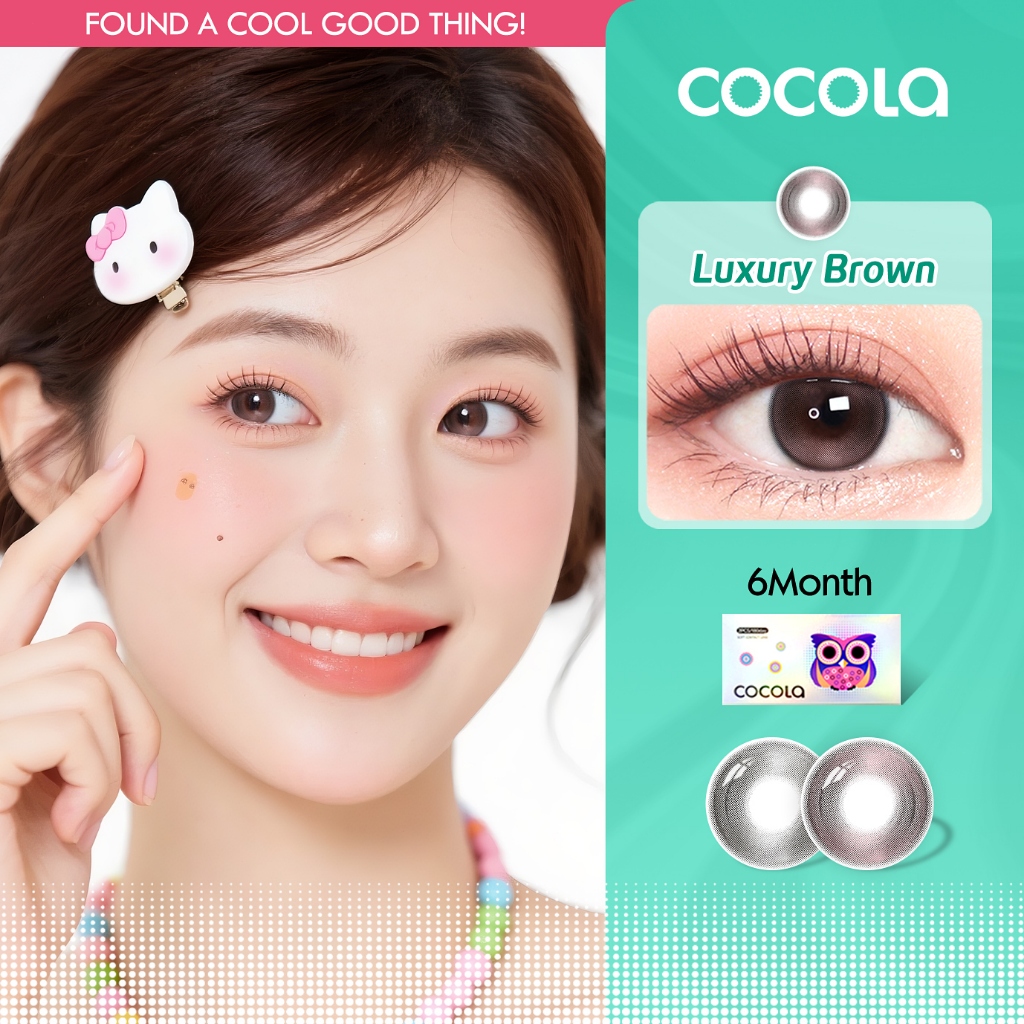 ✨[HOT] คอนแทคเลนส์สีแบบส่วนบุคคล รุ่นลั่วเซีย 💫‌6M 14.5mm(40%) 0-450°👁️COCOLA[BROOK]HE721-H