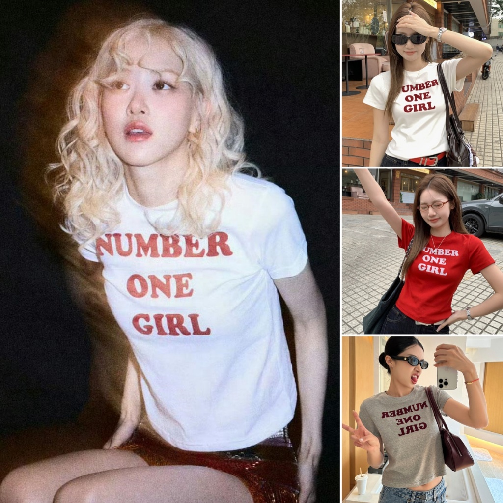 Beryl  เสื้อรัดรูปพิมพ์ลายตัวอังกฤษ เสื้อยืดครอป ทรงเข้ารูป  การออกแบบแฟชั่น ผ้าเนื้อนุ่ม สวมใส่สบาย สไตล์เกาหลีเรียบง่า