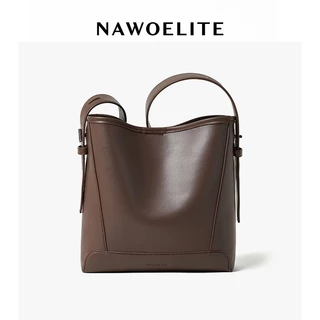 NAWOELITE กระเป๋าถังหนัง PUคลาสสิก กระเป๋า Crossbody Bag กระเป๋าแฟชั่นสุภาพสตรีกระเป๋าสะพายไหล่ Bucket Bag