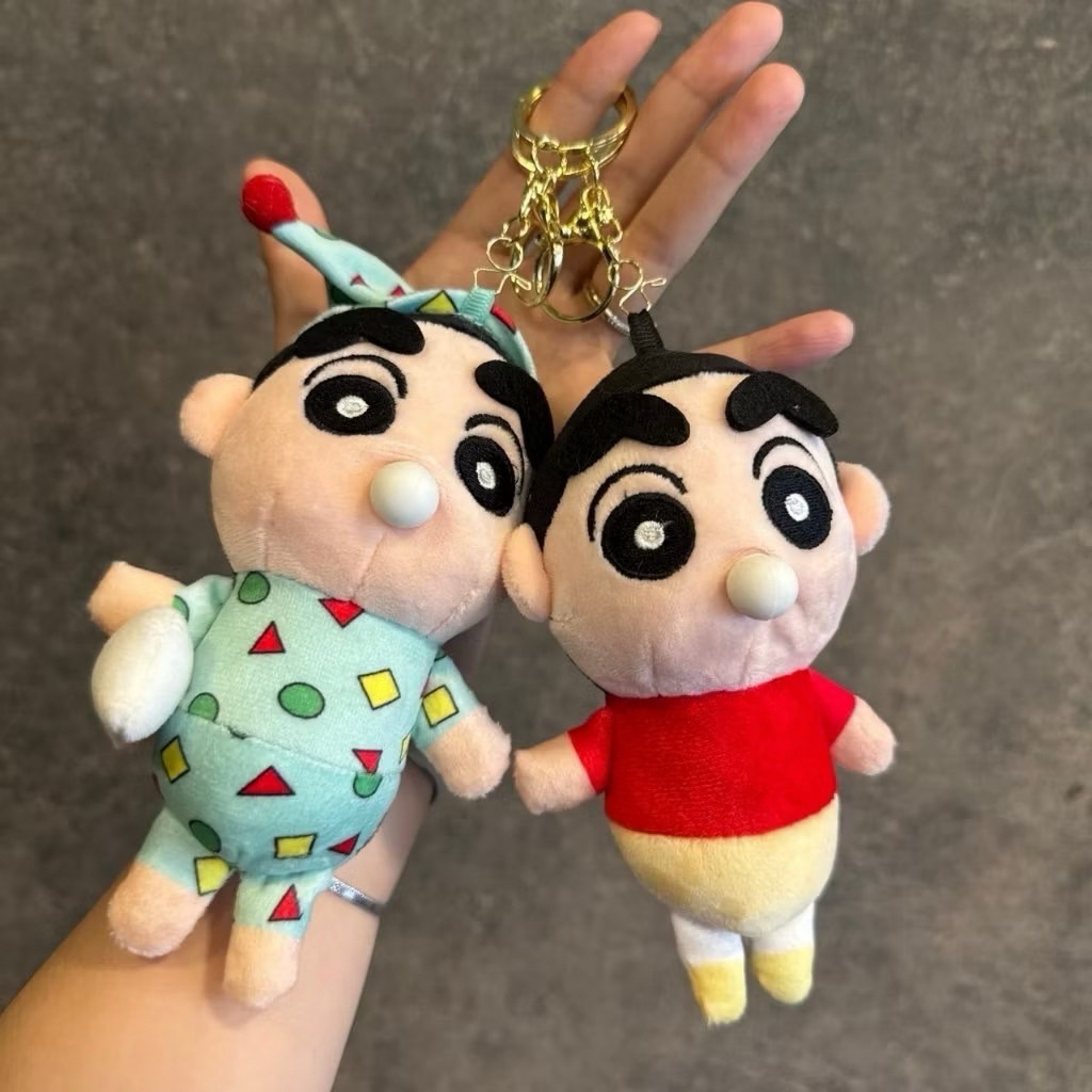 พวงกุญแจ ชินจัง&โบจังจอมแก่นแสนน่ารัก บีบแล้วขี้มูกโป่ง (พวงกุญแจสีทอง)