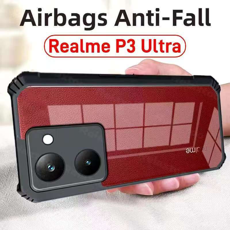 realme P3 Ultra 5G/realme P3 Pro(ส่งในไทย)เคสกันกระแทกขอบสีหลังใสRealme P3 Ultra 5G/Realme P3 Proตรง