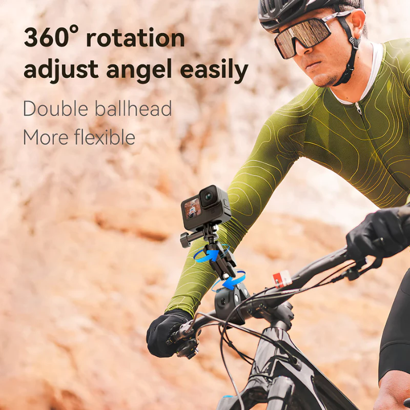 Telesin GoPro , DJI , Insta360 Handlebar Mount Tube Clamp ตัวหนีบพลาสติกยึดติดจักรยานหรือราวจับ thumbnail 4