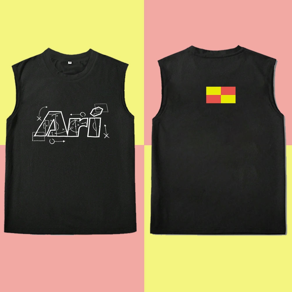 Ari Football Simple Casual Round Neck Neutral Sleeveless T-shir Ari Football Pattern Printed summer 