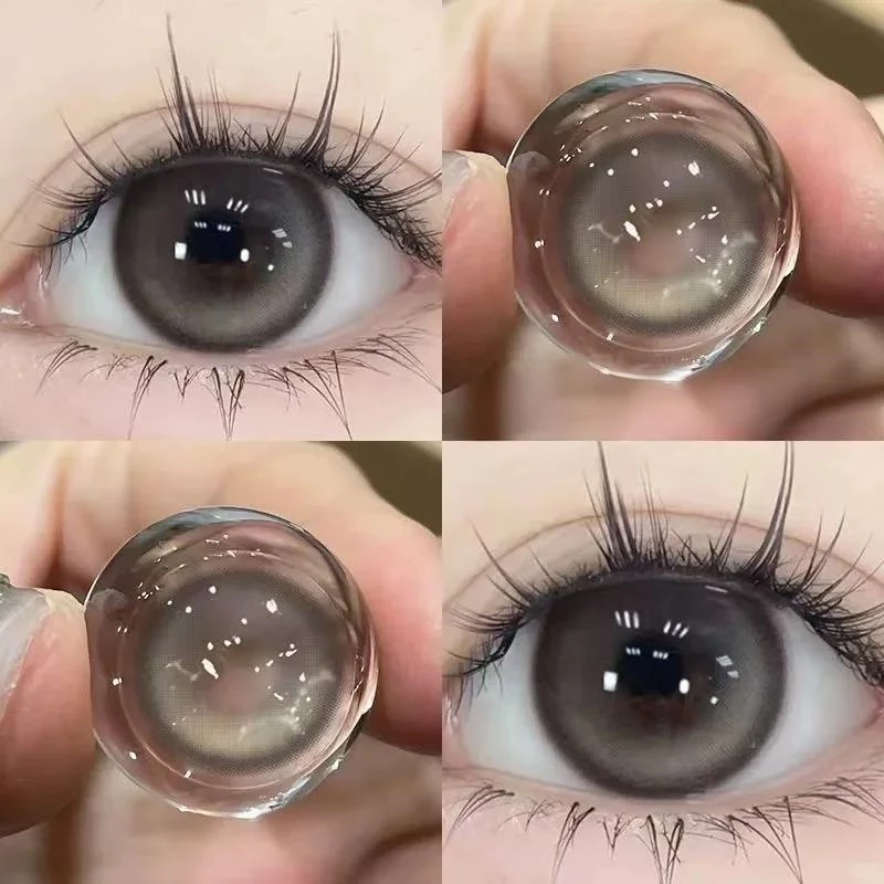 Midroo เลนส์หวานๆ คอนแทคเลนส์สีกรองแสงคอนเทค Pudding Grey/Pink ค่าสายตาปกติ Contact Lens 14.2mm