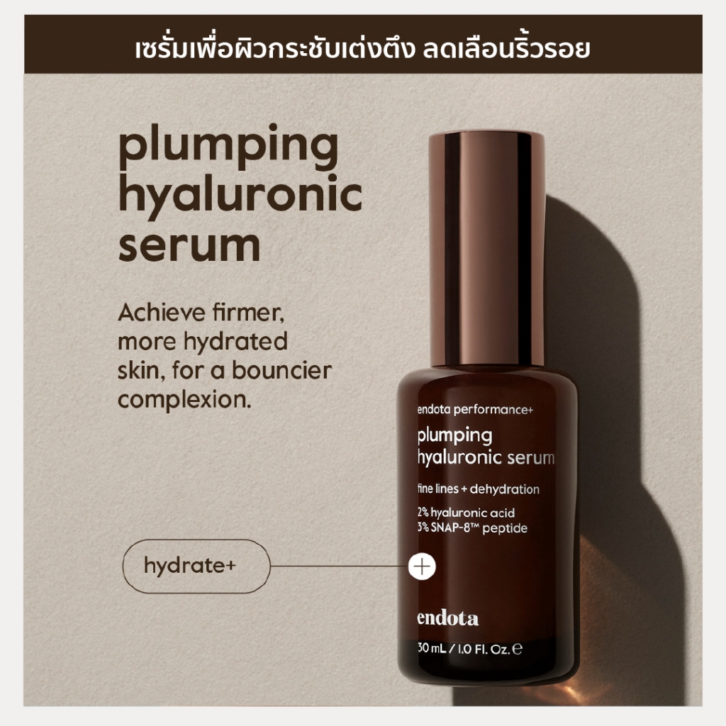 [แถมฟรี! มาส์ก] endota Plumping Hyaluronic Serum เซรั่มเพื่อผิวกระชับเต่งตึง ลดเลือนริ้วรอย 30ml (สูตรใหม่ของ Pe ราคา ถูกที่สุด ดีลบีเคเค แกลเลอรีภาพที่ 4