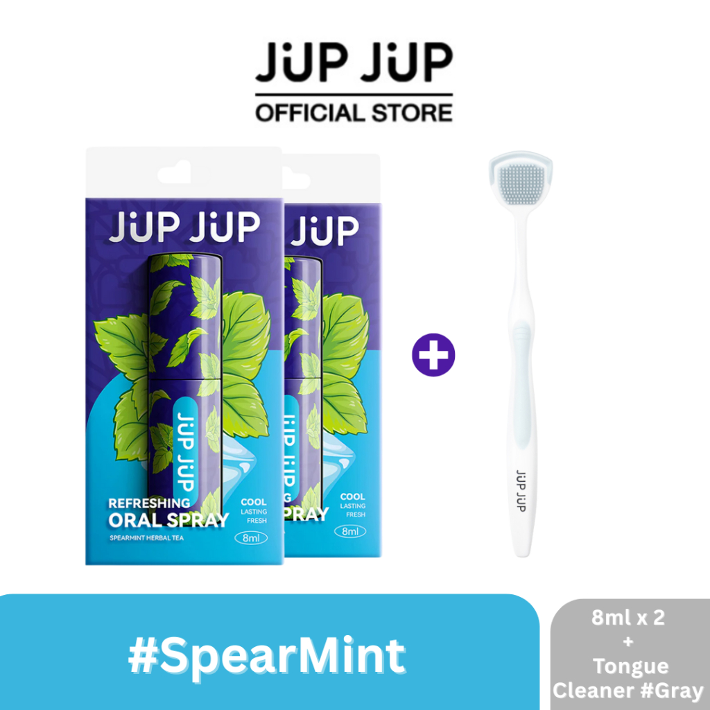 [Duo Set] Jup Jup Probiotic Oral Spray 8ml*2pcs + Tongue Cleaner 1pc