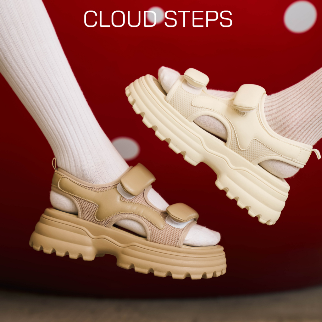 CCS - รองเท้ารัดส้นผู้หญิง Cloud Steps สไตล์เกาหลี สินค้าขายดี พร้อมส่งในไทย ทรงสวยใส่สบาย (6601) Cotton Candy Step