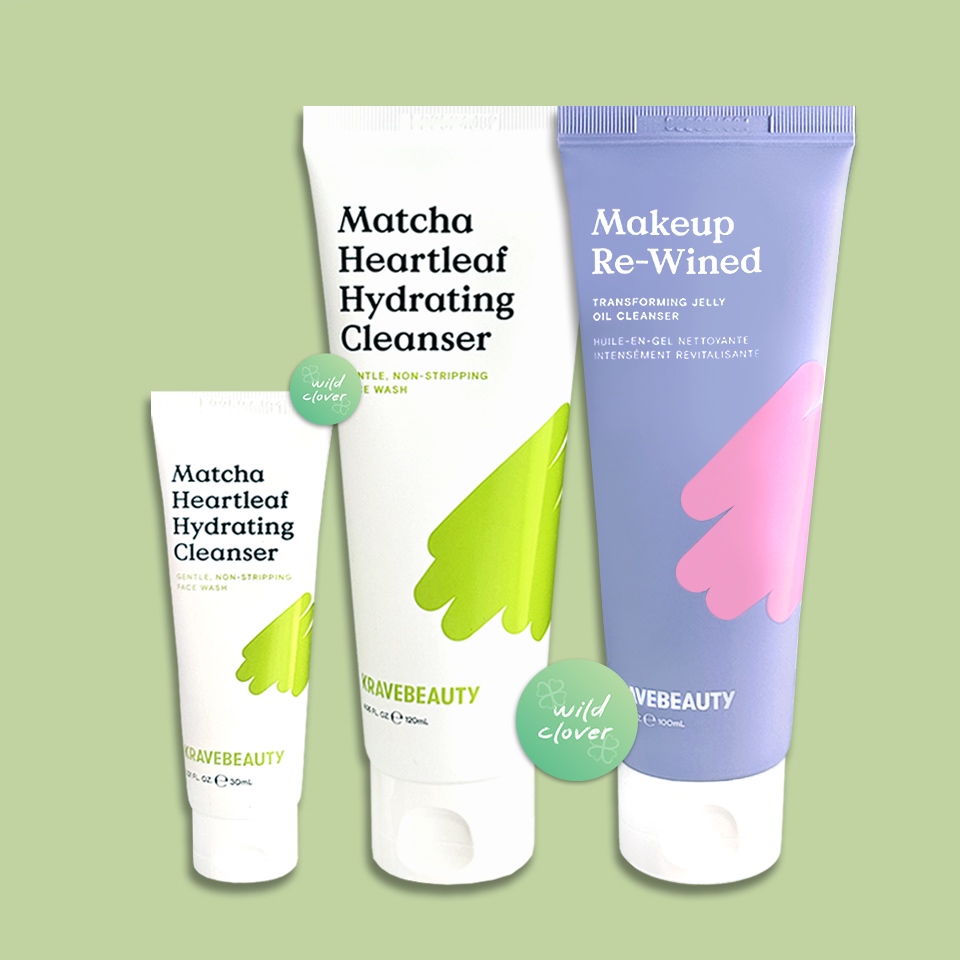 🍀 KRAVE : แท้ฉลากไทย matcha heartleaf hydrating cleanser 120ml, makeup rewined jelly 100ml