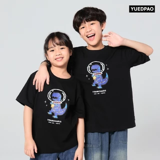 Yuedpao Oversize Screen Kids เสื้อยืดเด็ก สีสดใส ผ้านุ่ม สัมผัสเบาสบาย Dinosaur to the Galaxy (B)