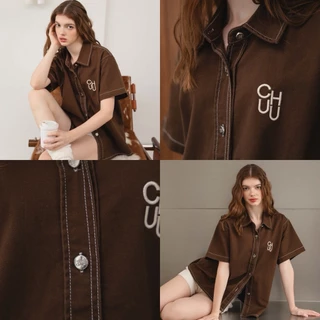 CHUUCHOP - Brooklyn denim shirt เสื้อยีนส์แขนสั้น CHUU (C8343)