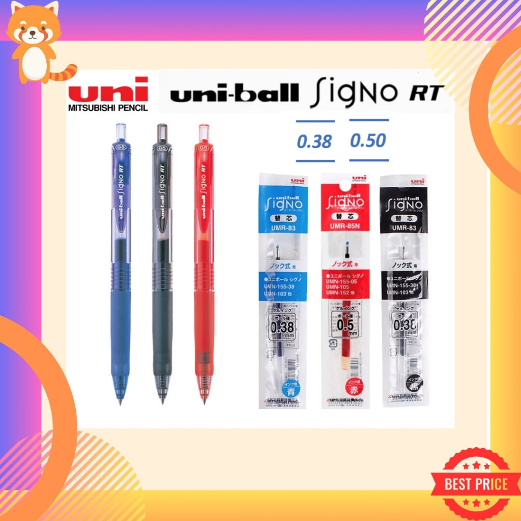 (ราคาถูกสุด) ปากกาเจล UNI Ball SIGNO RT และ ไส้ปากกา ขนาด 0.38 และ 0.5 MM
