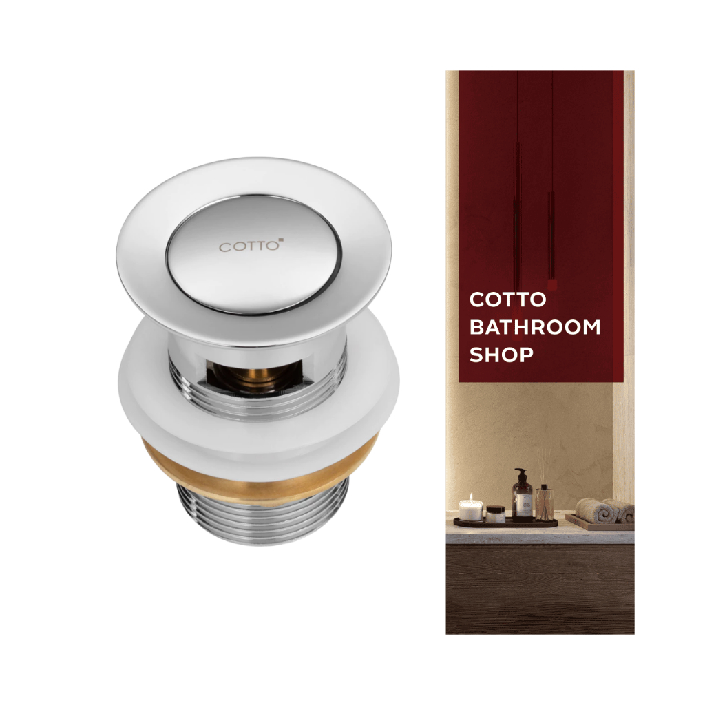 COTTO สะดืออ่างล้างหน้าแบบกด (มีรูน้ำล้น) CT6702(HM)
