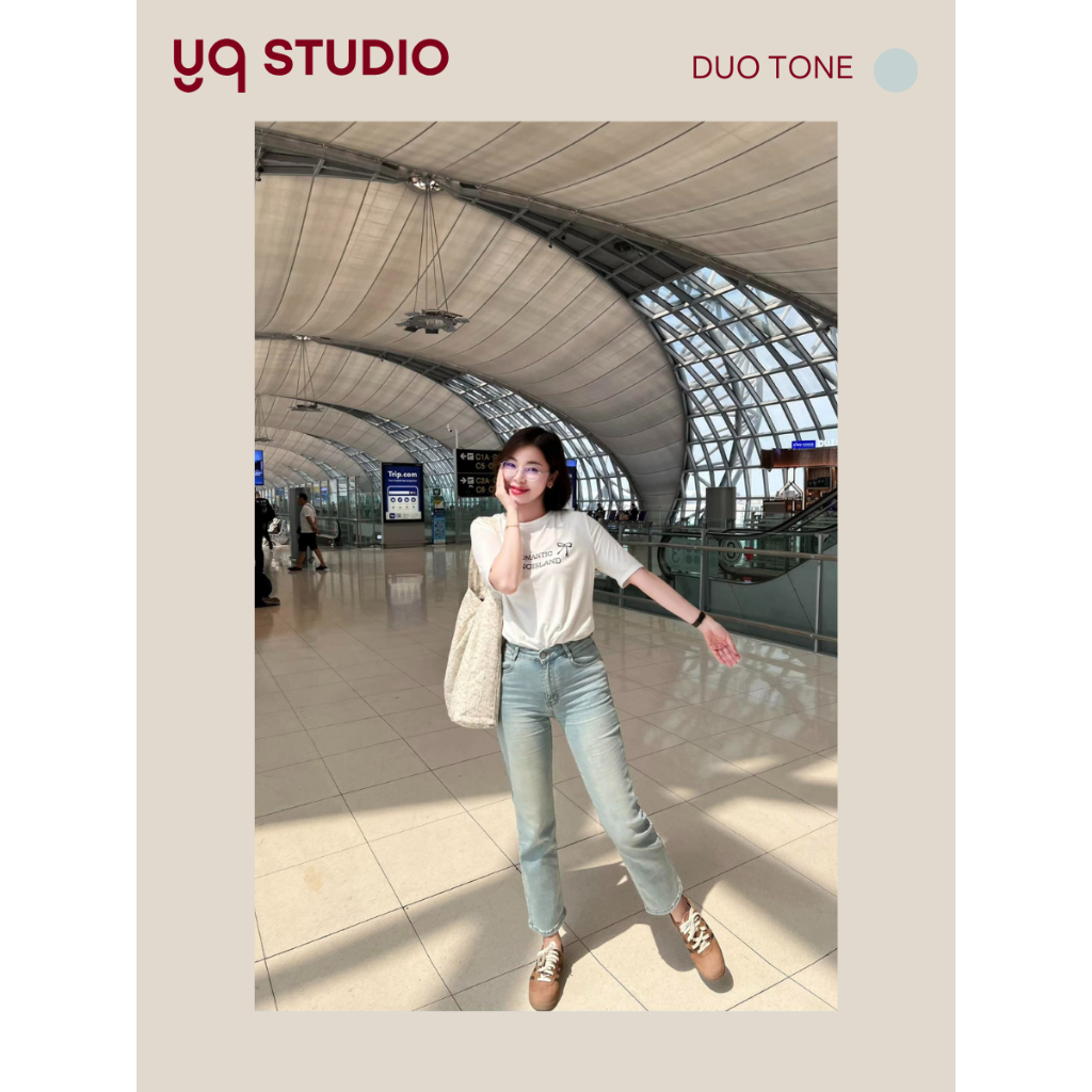 YQ002 YQ KOREAN SHOP กางเกงยีนส์บอยสลิมฟอกนิ่มผ้ายืดป้าย YQ