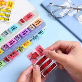 [100ชิ้น] Sign here โน๊ตติดชี้จุดลงลายมือชื่อ ลงนาม signature sticky note