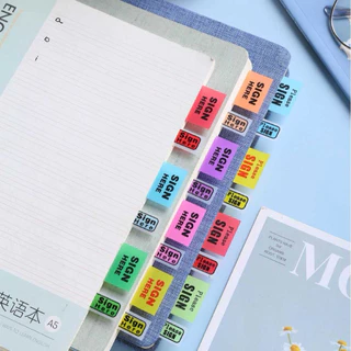 [100ชิ้น] Sign here โน๊ตติดชี้จุดลงลายมือชื่อ ลงนาม signature sticky note