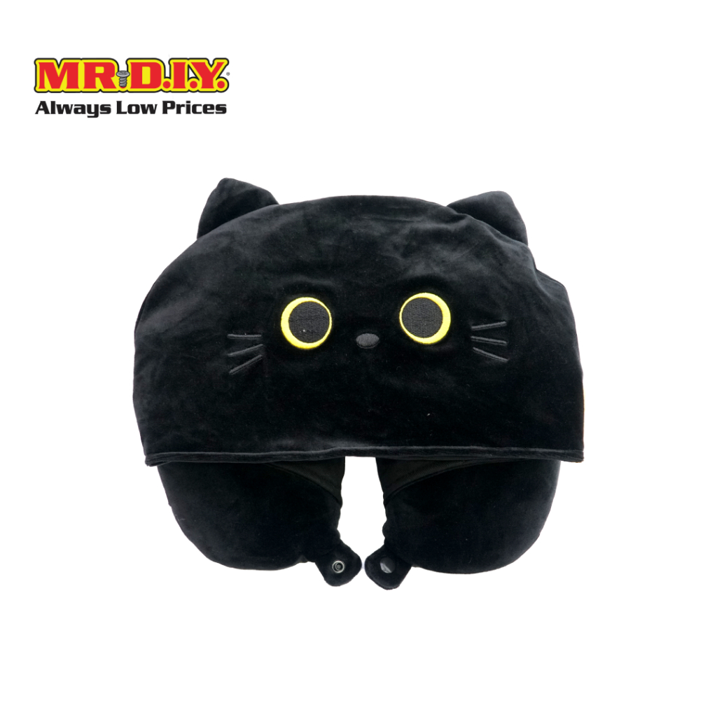 MR.D.I.Y. หมอนรองคอพร้อมหมวก ลายแมวดำ ขนาด 27 x 33 x 10 ซม._9039623