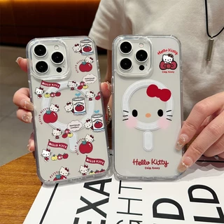 แม่เหล็ก เคสใสกันกระแทก เคสสําหรับไอโฟน 11 kitty เคสชาร์ได้ สำหรับ IPhone 17 13 11 Pro MAX 13 15 16 7Plus 14 12 xsmax