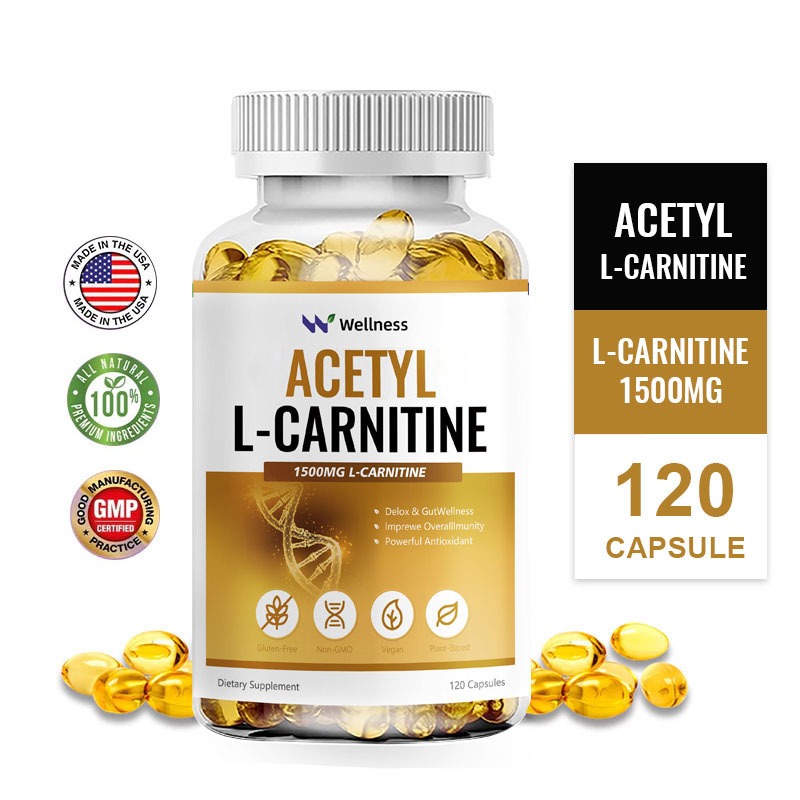 Wellness Acetyl L-Carnitine เม็ดยาอะซิติลแอล-คาร์นิทีน ดูดซึมได้ดีเยี่ยม เพิ่มสมาธิได้ดียิ่งขึ้น ความจำดีขึ้น 120pcs