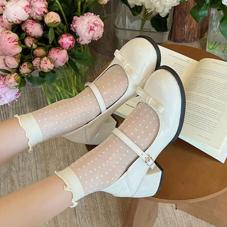 ในไทย-พร้อมส่ง✨ถุงเท้าลูกไม้ รุ่นบางฤดูร้อน ถุงเท้าหลวมระบายอากาศ นักเรียนสำหรับผู้หญิง Lolita-Move
