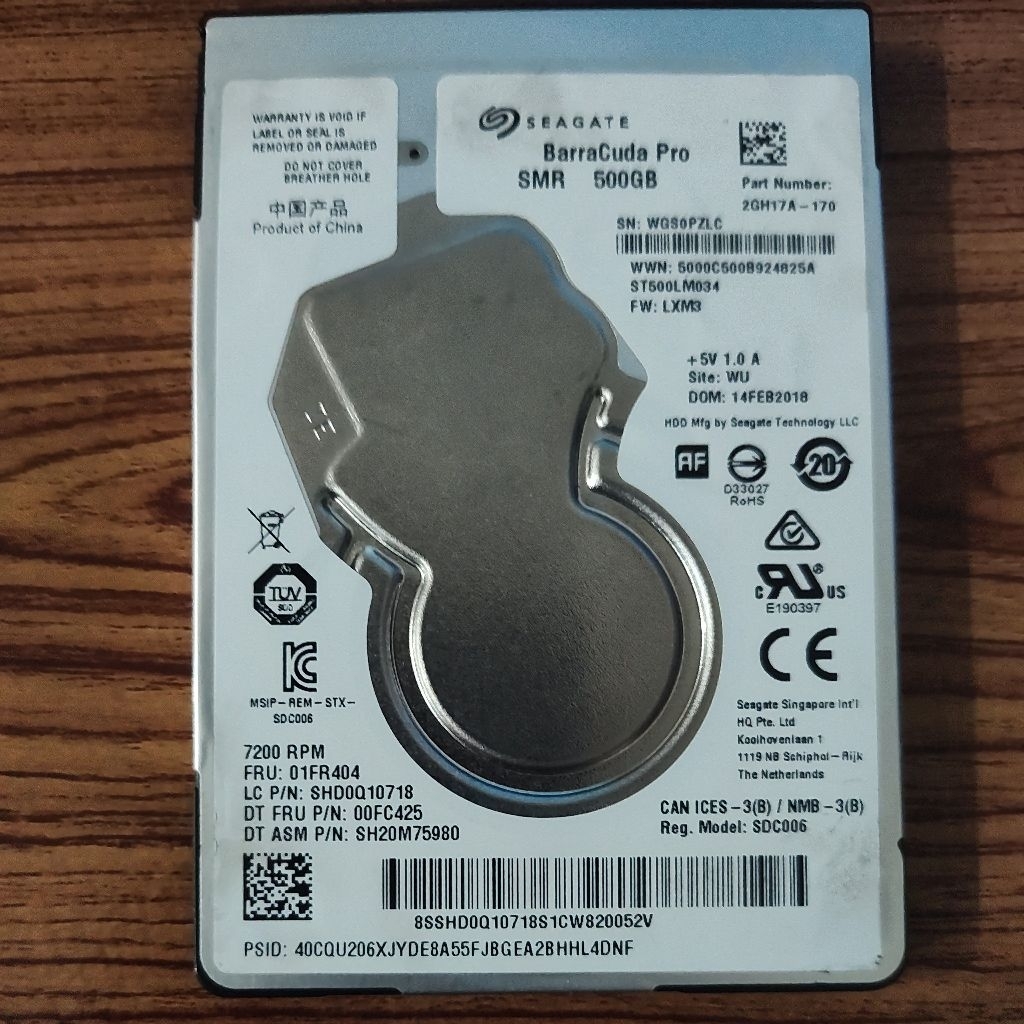 Harddisk Notebook ขนาด 2.5 500GB 7200RPM มือสอง