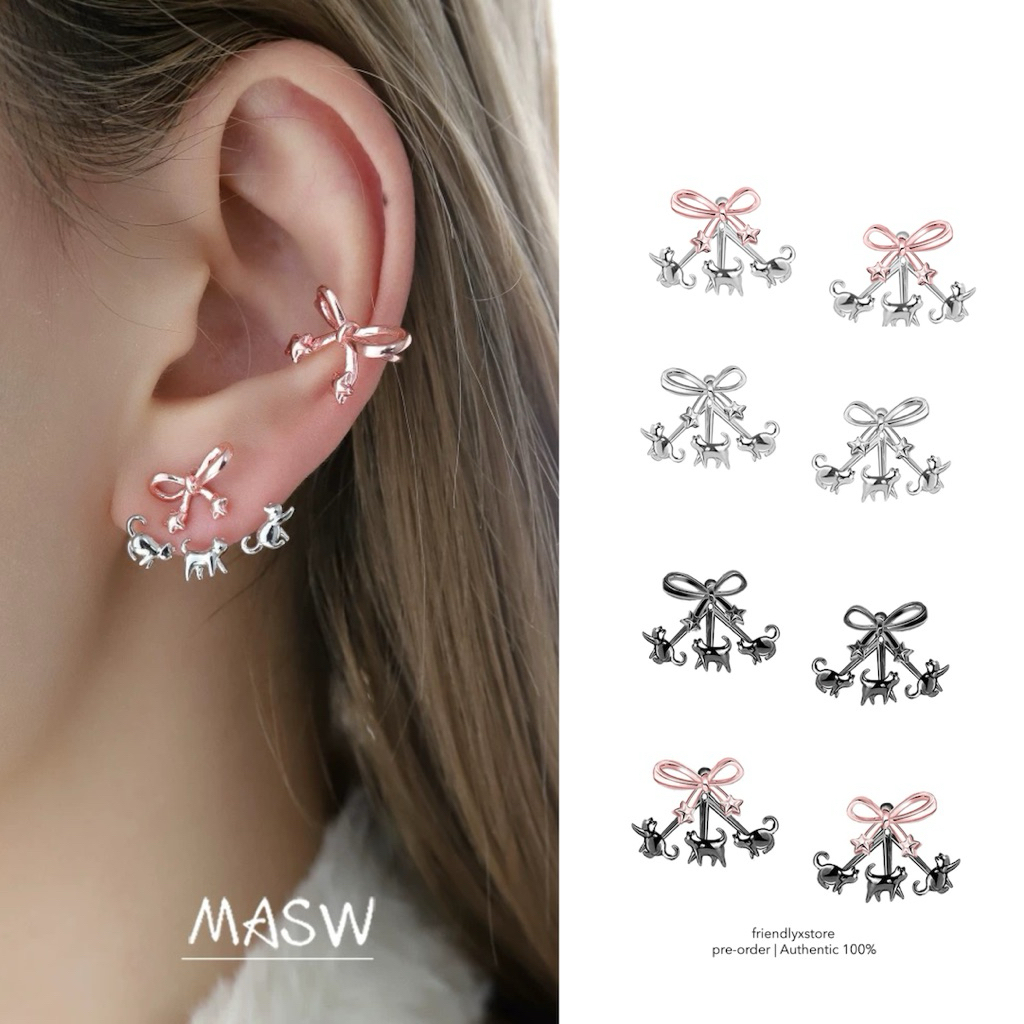 (pre-order) masw - star cat earings *4color*