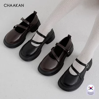CHAAKAN [นำเข้าเกาหลี 100%] Cheney Mary Jane Loafer โลฟเฟอร์แมรี่เจนเสริมส้นผู้หญิง ส้นหนา 5ซม. ยางยืดซ่อนใน ใส่ทำงาน