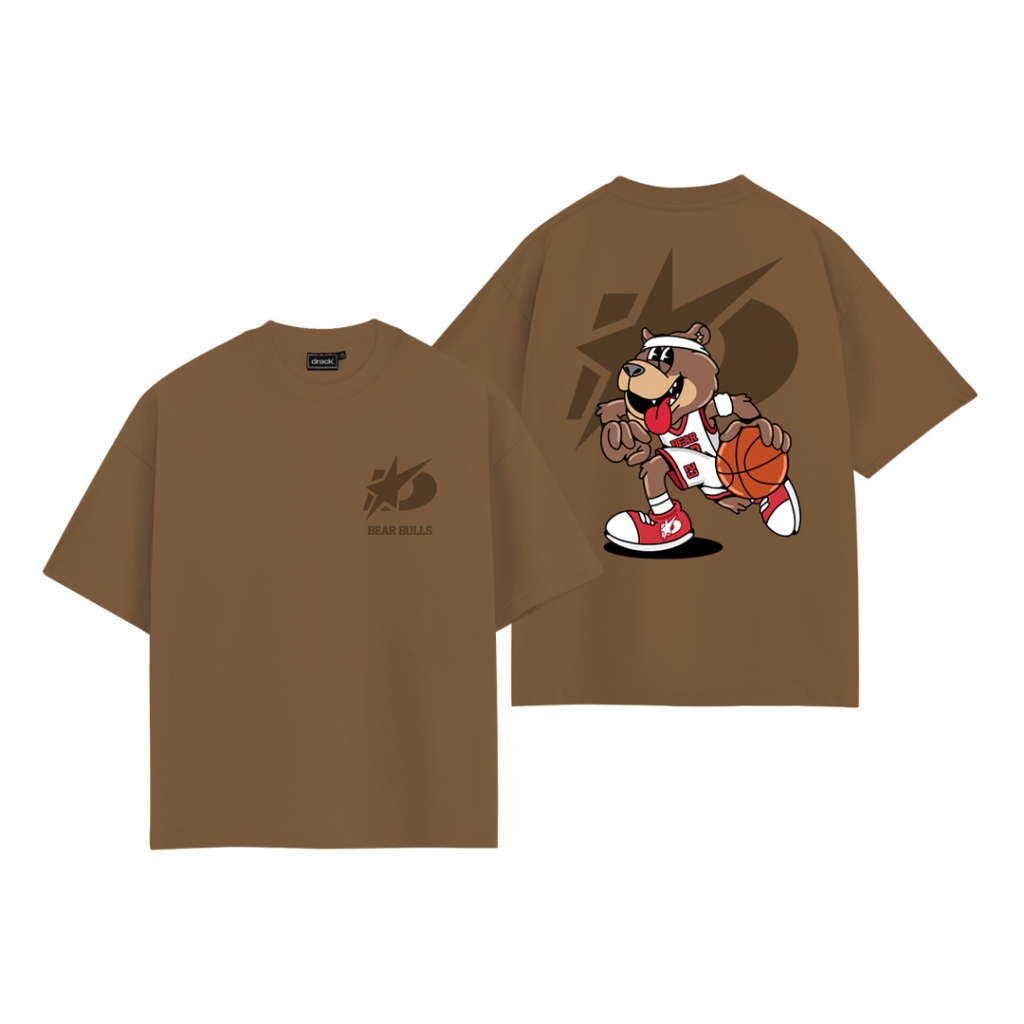 DRACK - DUNKK สีน้ำตาล เสื้อยืดคอกลม