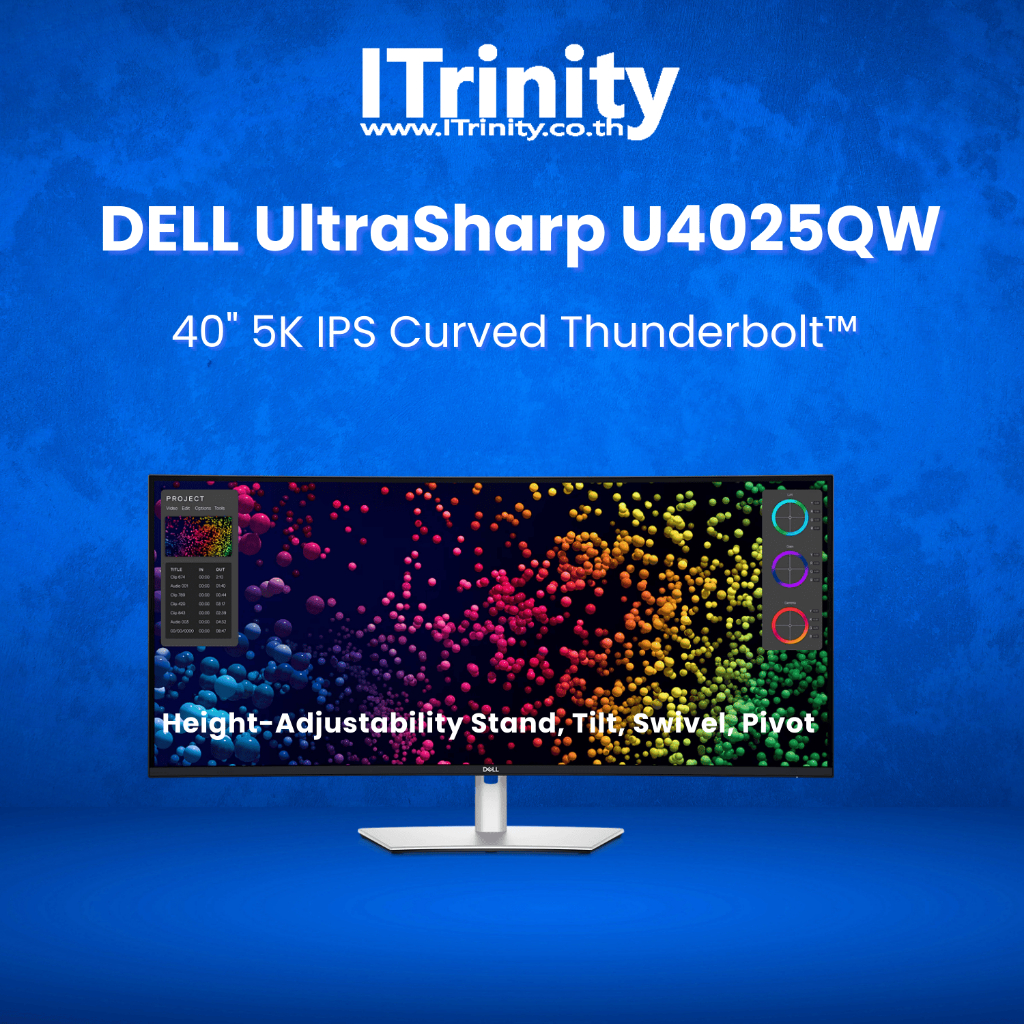 [ผ่อน 0%] Dell U4025QW UltraSharp 40 Curved Thunderbolt™ Hub Monitor เดลล์ จอมอนิเตอร์ 39.7 นิ้ว IPS