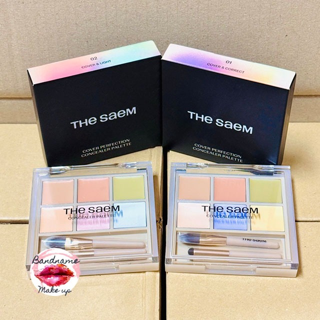 The Saem Cover Perfection Concealer Palette 5.7g — พาเลตคอนซีลเลอร์ 6 สี ปกปิดเนียนกริบ ปรับสีผิวครบในตลับเดียว