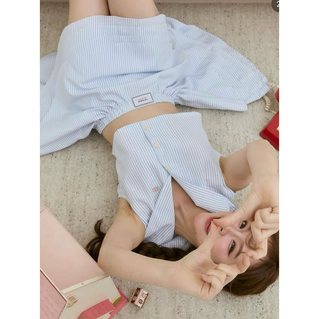 [Trixxie] Marina top เสื้อคอปกกะลาสีเรือลายทาง