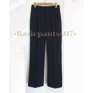Basicpantss07 #สีดำ ทรงขากระบอกกลาง เอวสูง มีหูเข็มขัด ทรงสวยมากกก เนื้อผ้าลิลลี่ เนื้อลื่นทิ้งตัวนะคะ ใส่สบายสุดๆ
