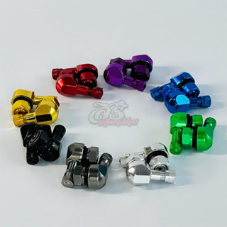 จุ๊บลมงอ 90 องศา CNC แท้ใช้ได้กับรถทุกรุ่น สีสวย แบบคู่