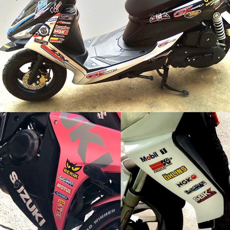 สติ๊กเกอร์สะท้อนแสงรถยนต์ มอเตอร์ไซค์ กันน้ำ กันแดด ลายสปอนเซอร์ ติดหมวกกันน็อค แต่งรถ กันรอยขีดข่วน - รูปที่ 5