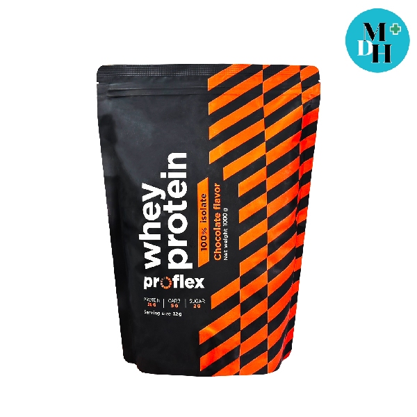Proflex Whey Protein 100% Isolate โปรเฟลคซ์ เวย์โปรตีน ไอโซเลท กลิ่นช็อกโกแลต 1000 กรัม 22937