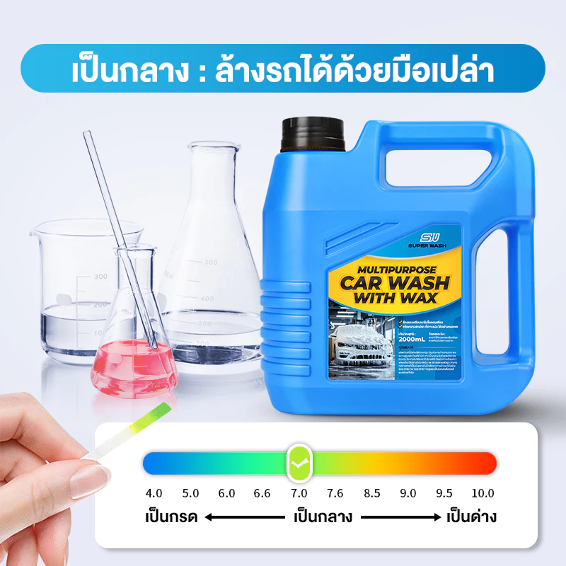 (ซื้อ1 ได้ถึง 14ชิ้น)【สูตรอัพเกรด】SuperWash น้ำยาล้างรถผสมแว็กซ์ ฟองนุ่มลบคราบได้อย่างมีประสิทธิภาพ สูตรล้างและเคลือบเง thumbnail 10