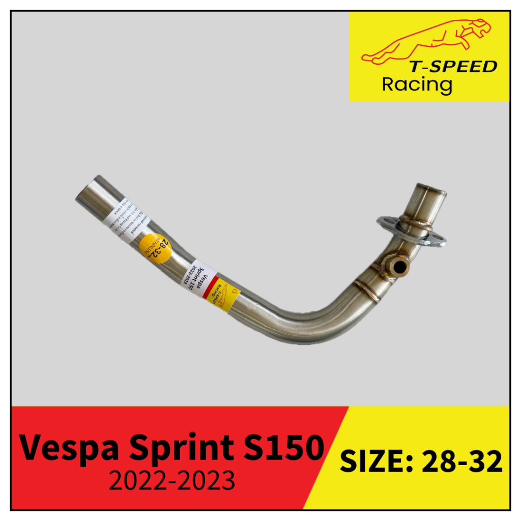คอท่อ Vespa Sprint S125/S150 2022-2023 สแตนเลส (Stainless) Size 28-32 m.m.