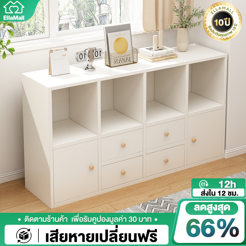 EM ชั้นวางหนังสือ 120cm เปิดชั้นวางจอแสดงผล ชั้นวางของเล่น สามารถรับน้ำหนักได้ 100 กิโลกรัม