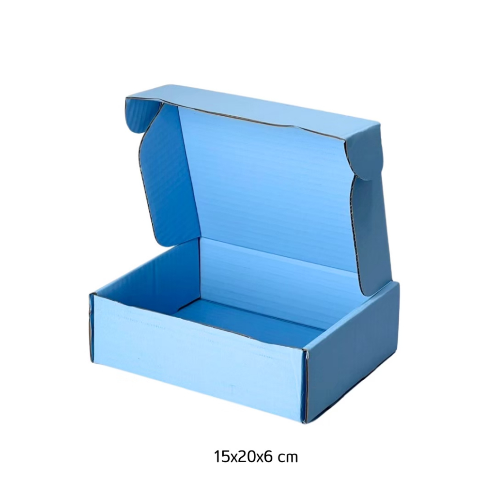 กล่องพัสดุลูกฟูก หูช้างไดคัต ขนาด15x20x6 เซนติเมตรคละสี - รูปที่ 4