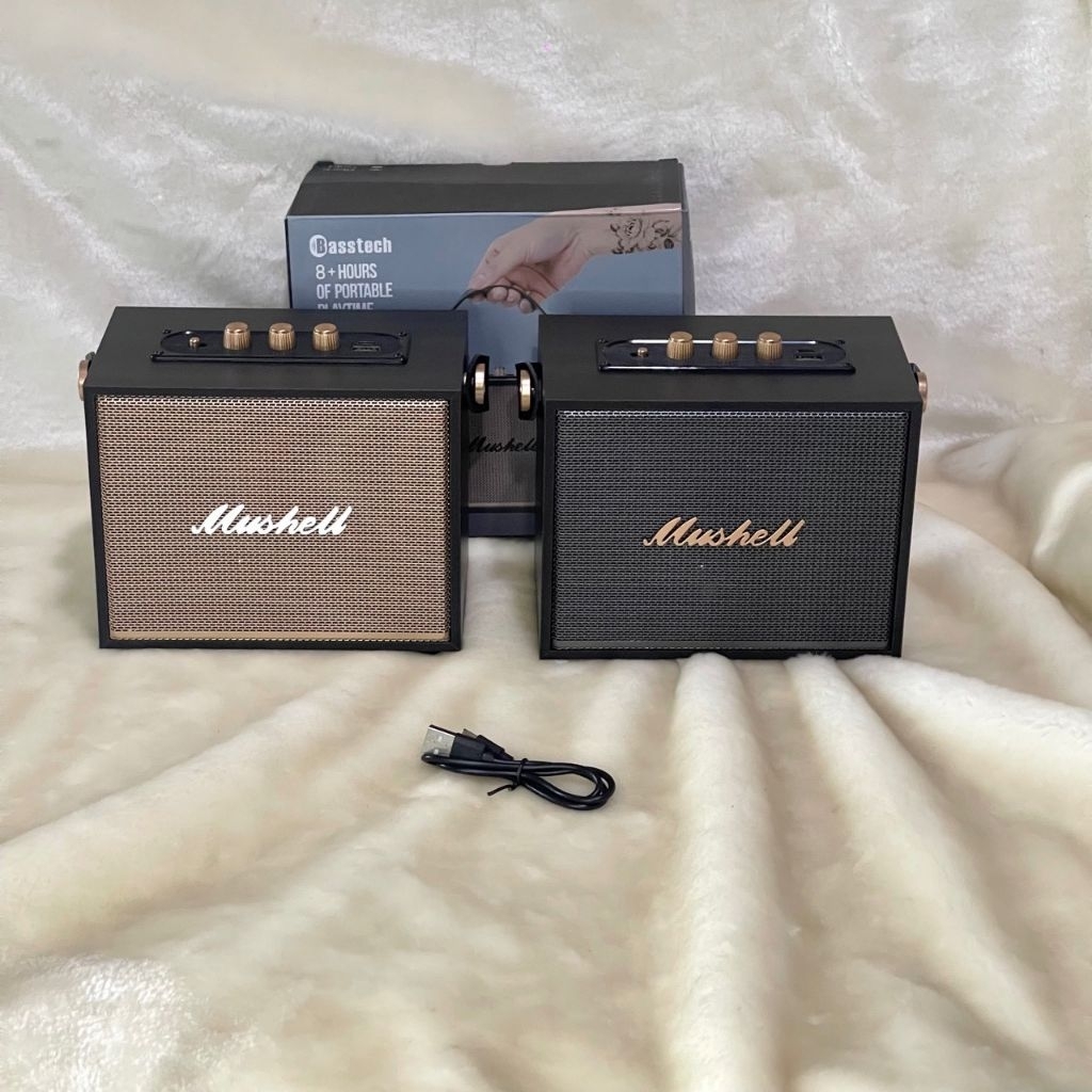 พร้อมส่ง💕 ลำโพงบลูทูธ XM-302 ขนาดพกพา สีดำ ทอง ขายดี