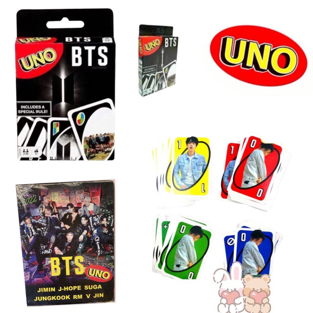การ์ดเกมUNO บอร์ดเกมส์ ลายหวานใจBT 1กล่องมี112 ใบ พร้อมส่งจากกทม คละลาย