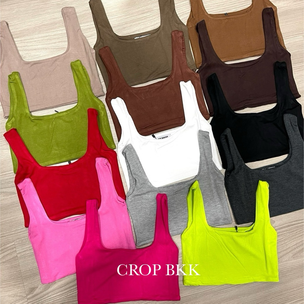 🌼PH Crop Top🌼 เสื้อกล้ามครอป เย็บ2ชั้นอย่างดี เนื้อผ้าใส่สบาย ทรงเข้ารูปผ้ายืดอย่างดี - รูปที่ 7