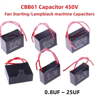 คาปาซิเตอร์ พัดลม CBB61 0.8uf 1uf 1.2uf 1.5uf 1.8uf 2uf 2.2uf 2.5uf 3uf 3.5uf 450v 400v อะไหล่พัดลม HBP คาปา Capacitor