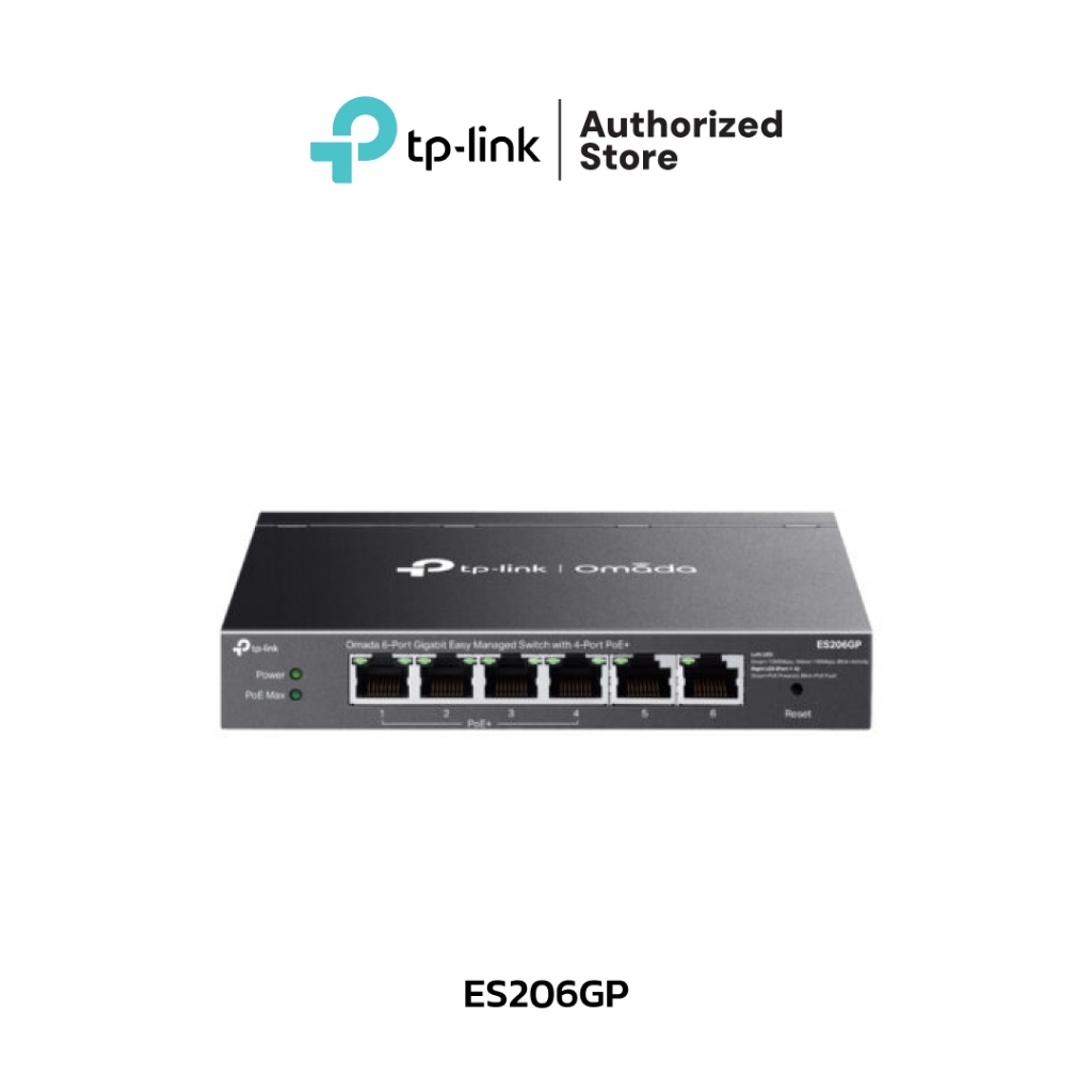 TP-LINK Omada 6-Port Gigabit Easy Managed Switch with 4-Port PoE+ รุ่น ES206GP