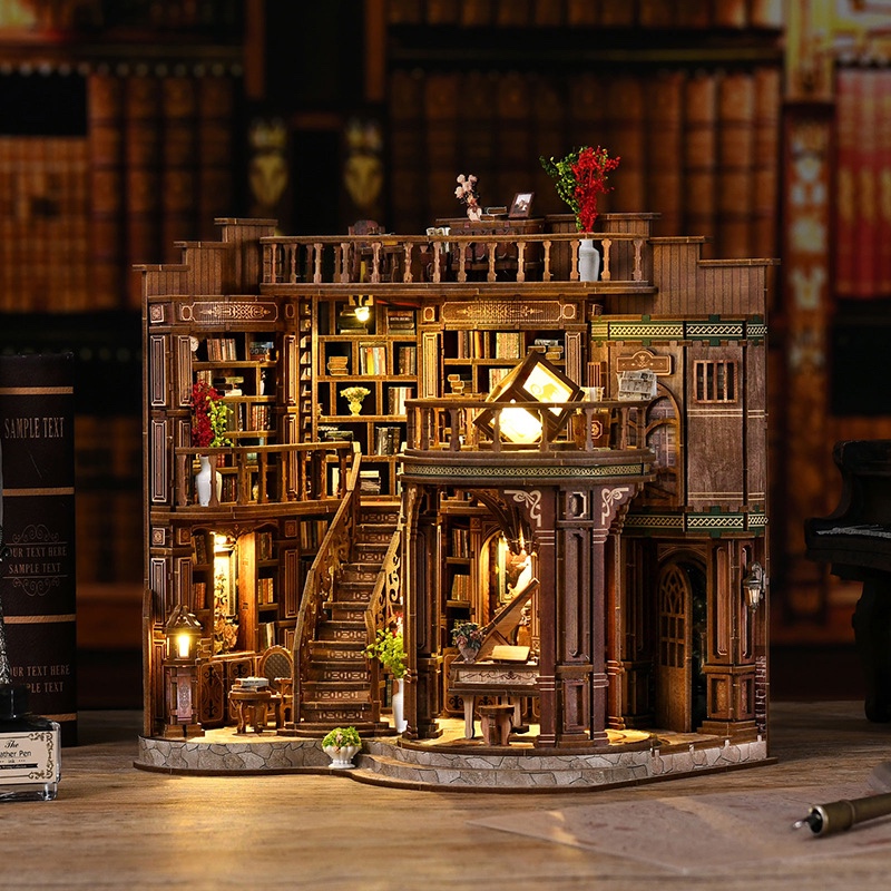 DIY รุ่น AW02-003 Dreamy Book Hall ห้องหนังสือในฝัน บ้านจิ๋ว DIY Mini House