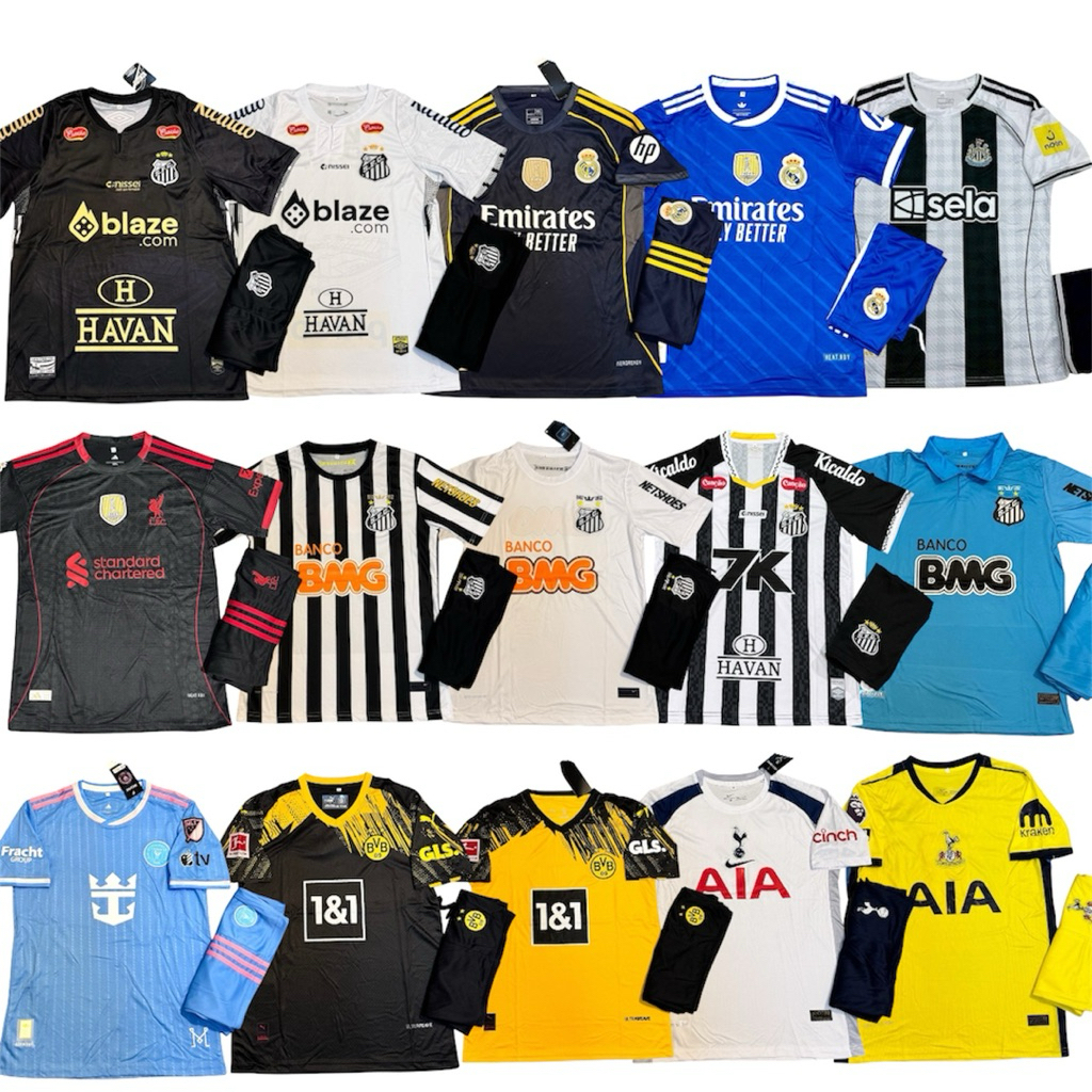 เสื้อกีฬาแบบชุดเสื้อกับกางเกงชุดกีฬาชุดฟุตบอล