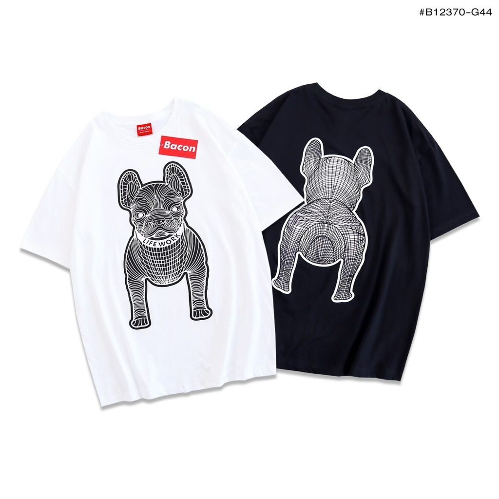 🌟STF_SHOP🌟เสื้อยืด แขนสั้น คอกลม free size อก 46 ยาว 29 สกรีนลายน้องหมา