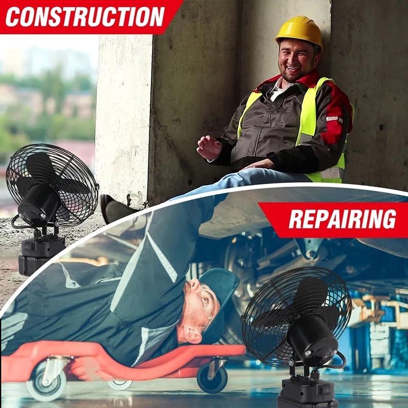 ININ พัดลม 8 นิ้ว การส่ายหัวอัตโนมัติ พัดลมพลังสูงแบบพกพา ความจุแบต 21V Makita ลมใหญ่ ลมแรง ไม่ต้องเสียบไฟ ใช้ได้หลายสถา - รูปที่ 2