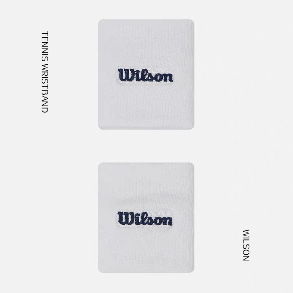 [พร้อมส่ง] Wilson korea Tennis wristband สายรัดข้อมือ ออกกำลังกาย ซับเหงื่อ — White